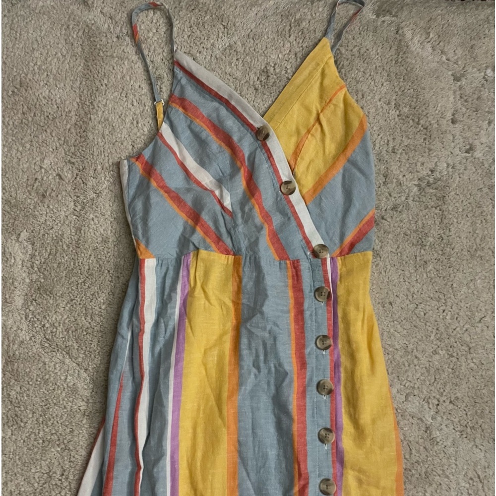 multi-colored striped summer/spring midi dress